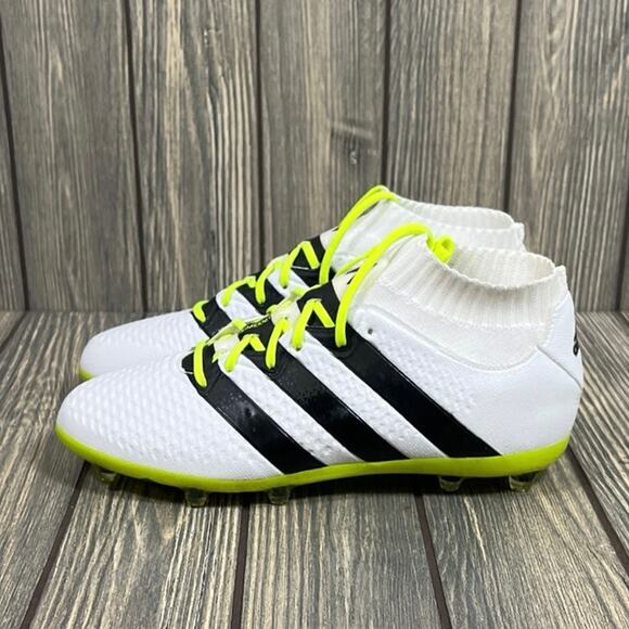 adidas PrimeKnit Skin Soccer Cleats Futbol Boots Women Sz 6 AQ3456 White Yellow - Picture 3 of 7